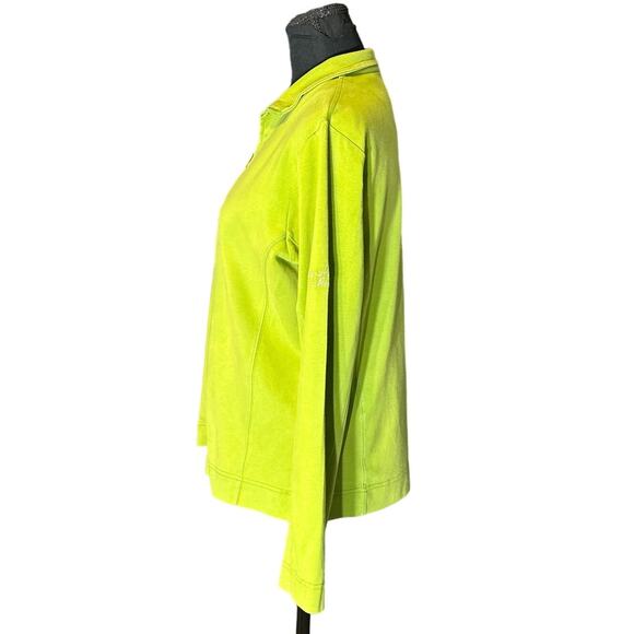 Lady Divots Green Full Zip Front Golf Jacket Size L Pima Cotton Lightweight - Picture 3 of 11